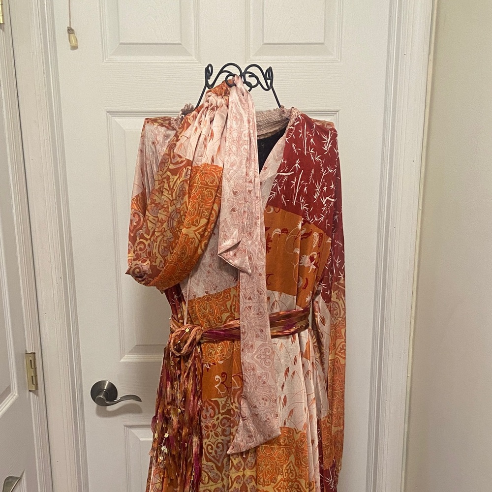 Zara Multicolor Patchwork Long Sleeve Dress - Picture 2 of 5
